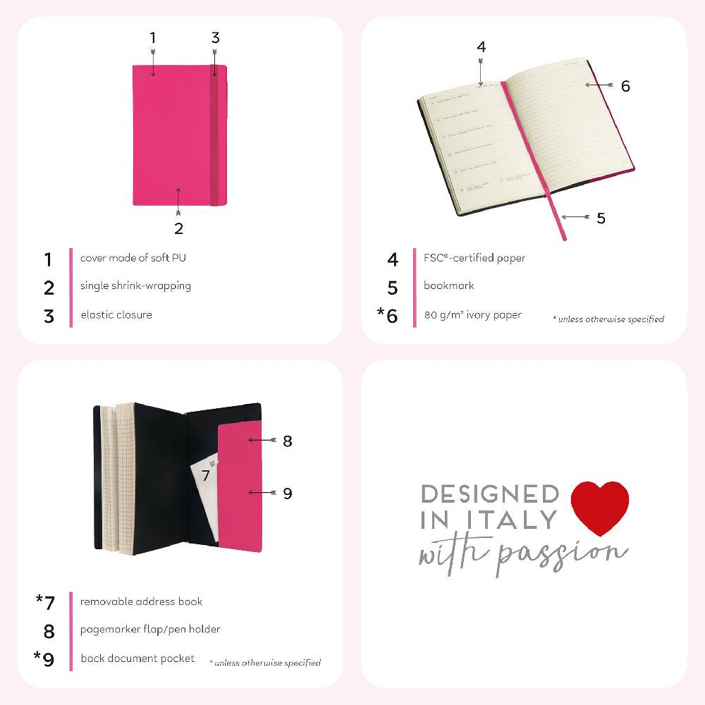 Legami Agenda 18 Mesi Settimanale - Medium - Con Notebook - 2024/2025 Promozione