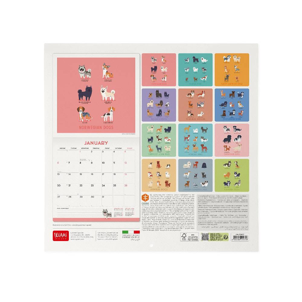 Legami Calendario da Parete 2025 - 30 x 29 cm Italia