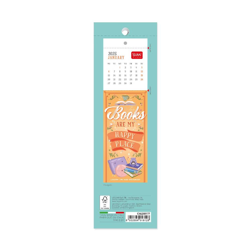 Legami Calendario Segnalibro 2025 - 5,5 x 18 cm Novità