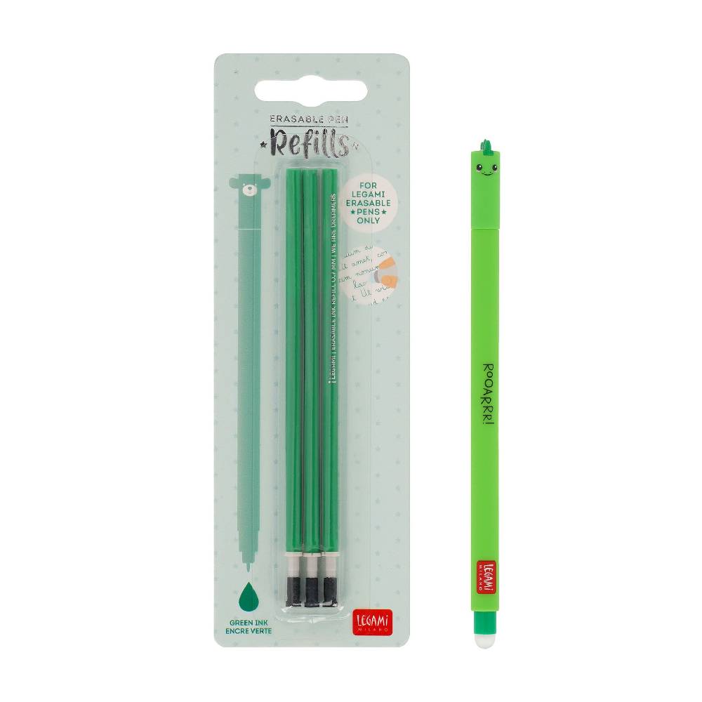 Legami Set Penna Cancellabile Dino con Refill Verde Comprane uno, ottenene uno gratis