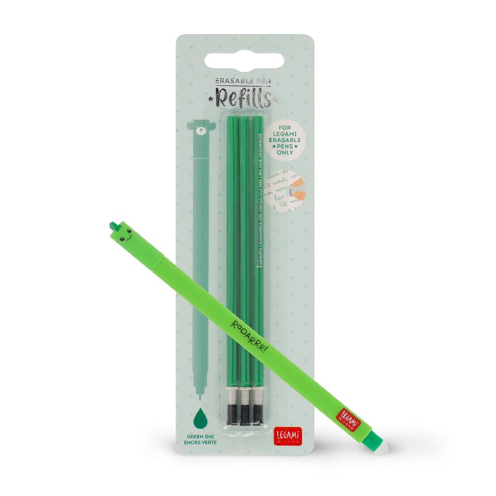 Legami Set Penna Cancellabile Dino con Refill Verde Comprane uno, ottenene uno gratis