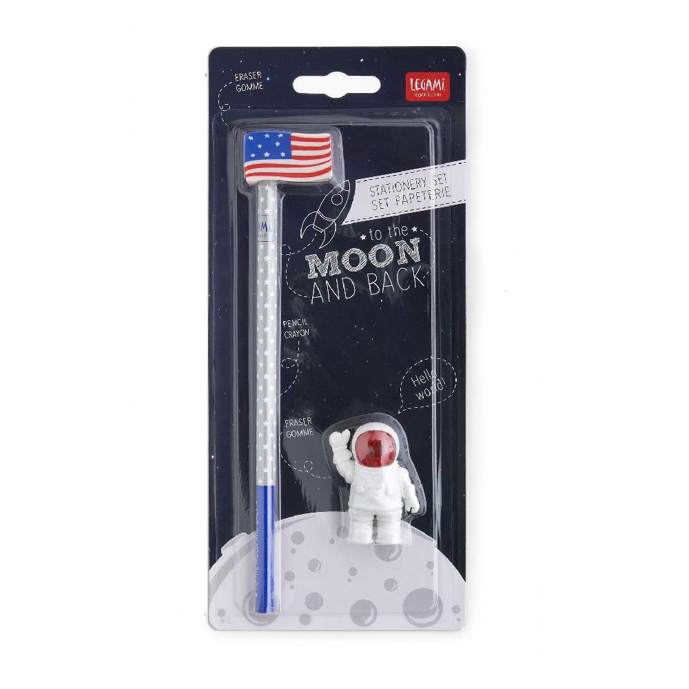 Legami Set di 2 Gomme e 1 Matita - To The Moon And Back Only for today