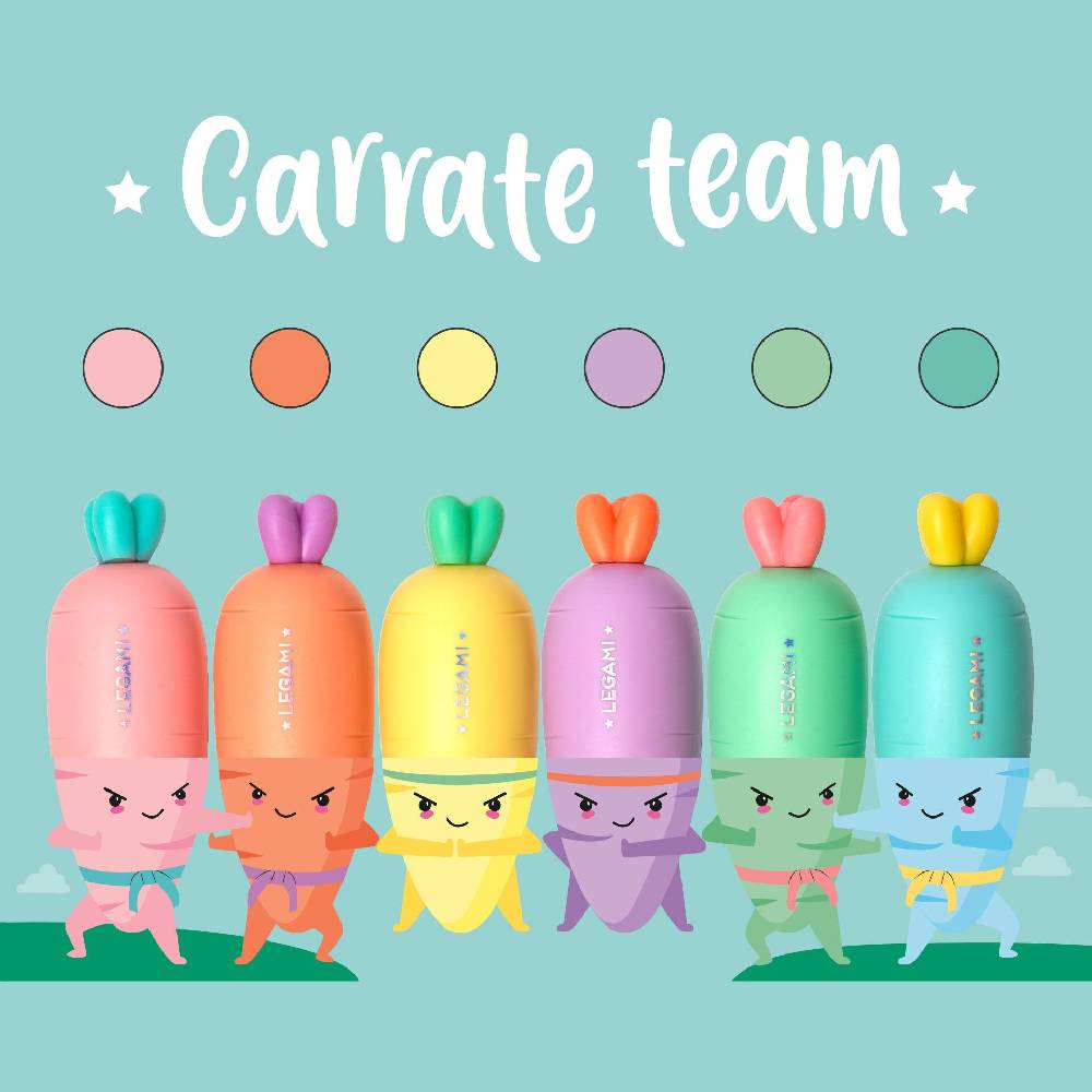 Legami Set di 6 Mini Evidenziatori - Carrate Team Italia