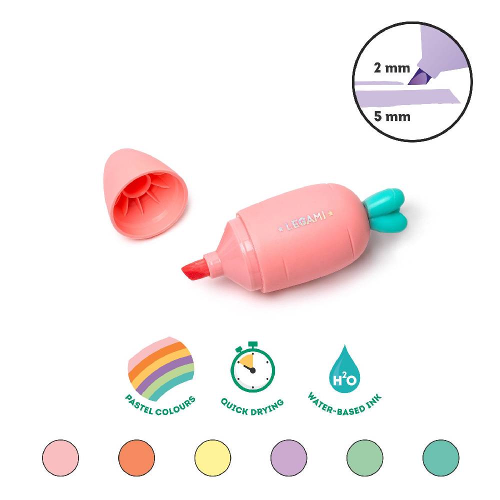 Legami Set di 6 Mini Evidenziatori - Carrate Team Italia