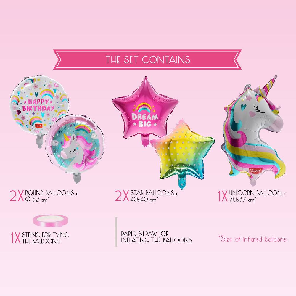 Legami Set di 5 Palloncini per Festa di Compleanno - Let's Party Smaltimento dello stoccaggio
