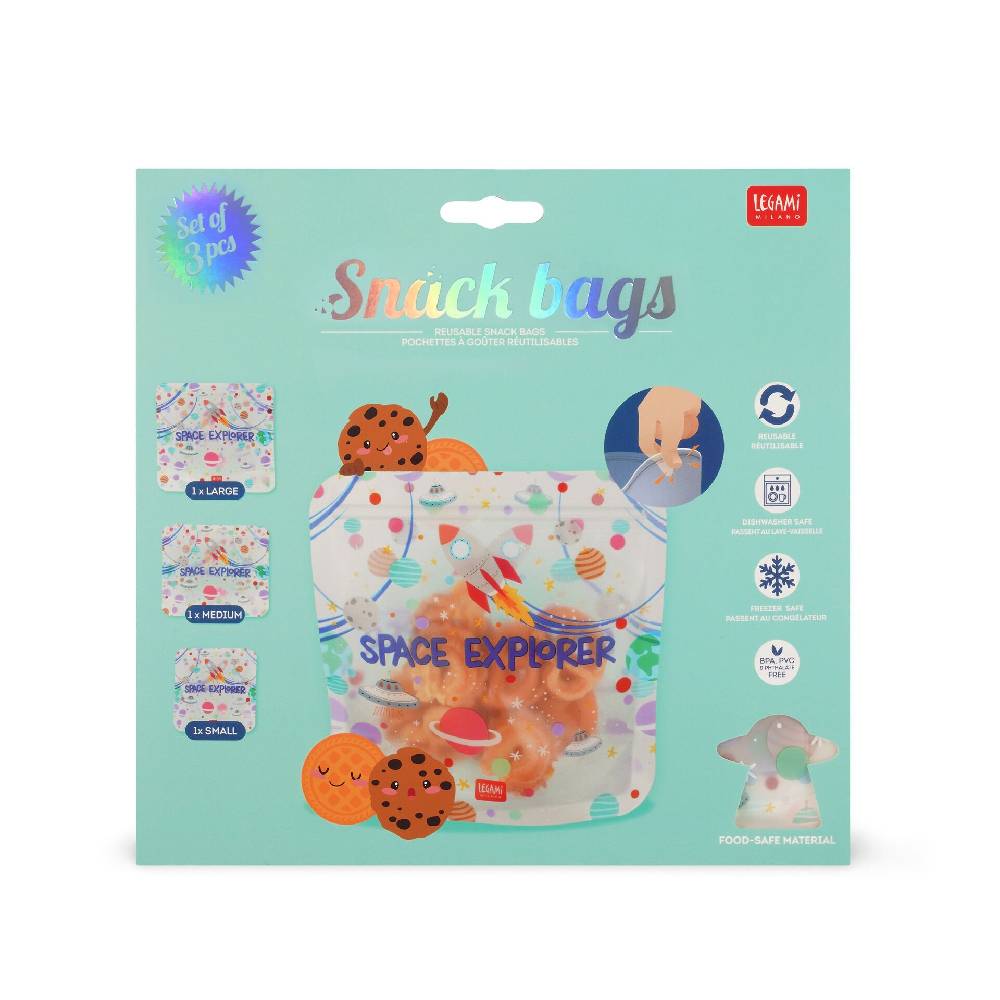 Legami Set di 3 Buste per Alimenti - Snack Bags Prezzo basso