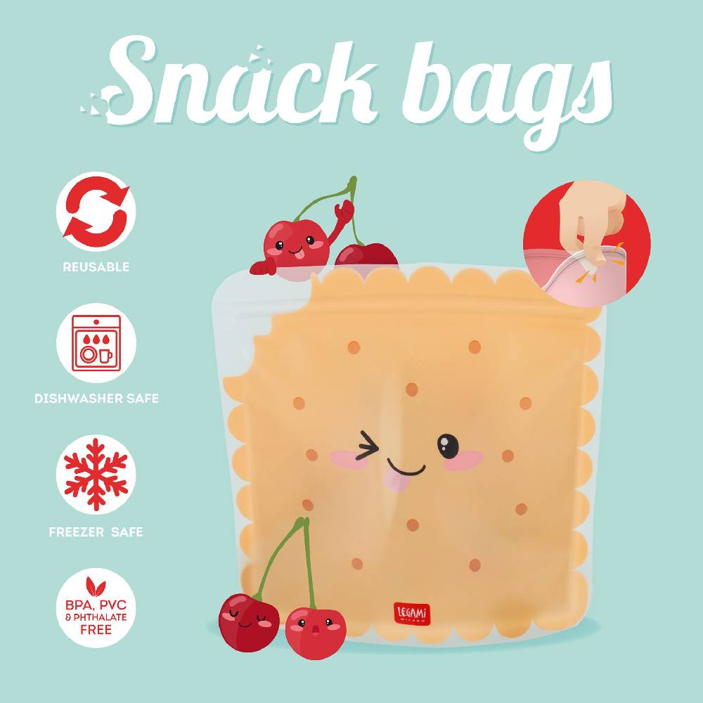 Legami Set di 3 Buste per Alimenti - Snack Bags Super Saving Price