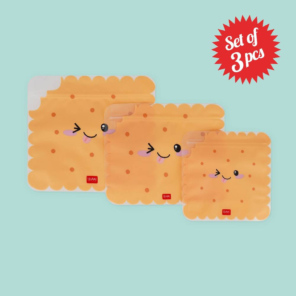 Legami Set di 3 Buste per Alimenti - Snack Bags Super Saving Price