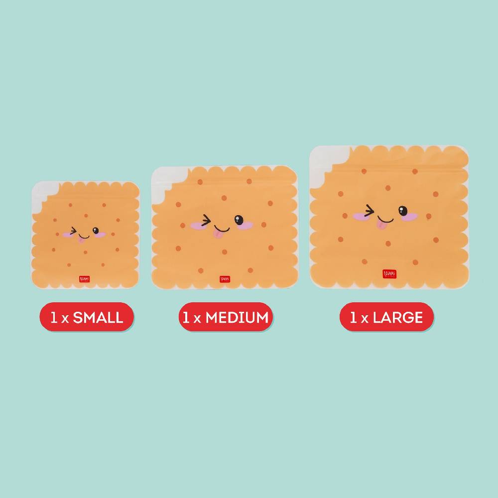 Legami Set di 3 Buste per Alimenti - Snack Bags Super Saving Price