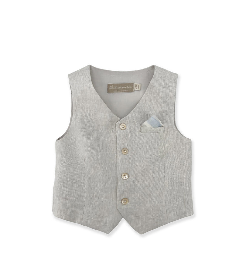 La Stupenderia BEIGE LINO VEST Vendita calda