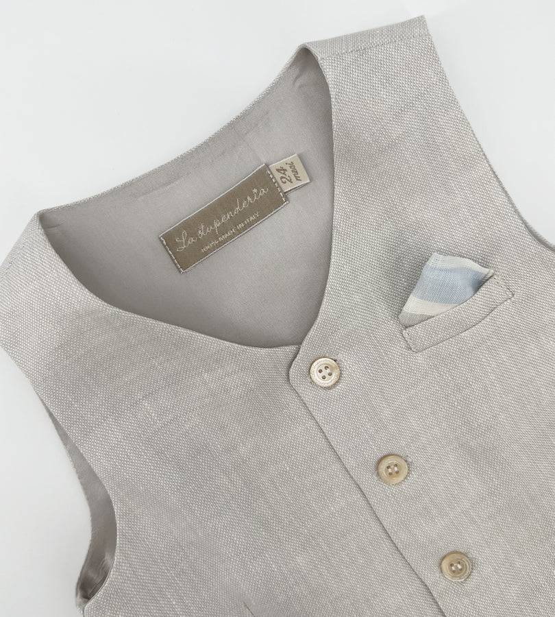 La Stupenderia BEIGE LINO VEST Vendita calda
