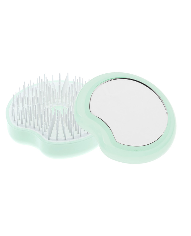 Janeke Spazzola Pomme Brush, compatta ed ergonomica con impugnatura palmare e specchio, diametro 84, colore turchese - cod. 93SP228 TSE Qualità Garantita