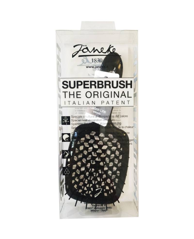 Janeke Spazzola Superbrush in fibra di carbonio nera di 22 cm - Cod. 55SP226 Italy