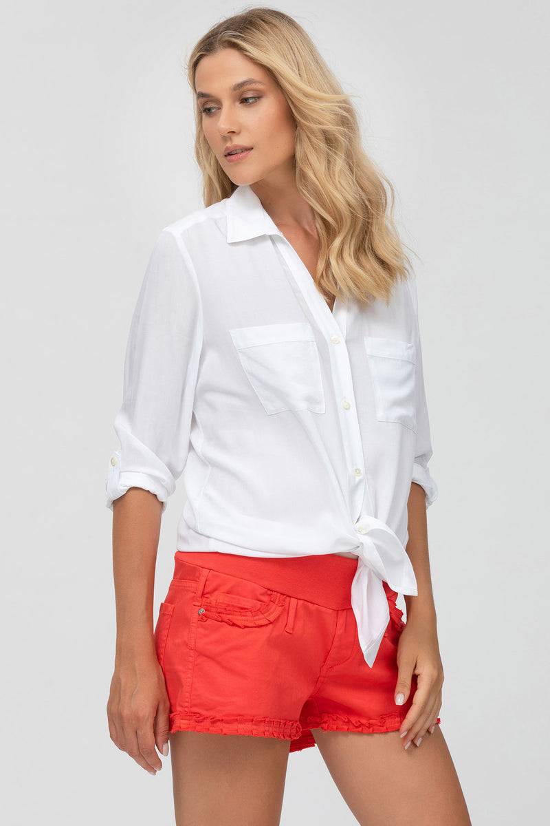 Pietro Brunelli BONNIE MINI SHORTS ROSSI | Pantaloncini Premaman in Cotone Pezzi Unici