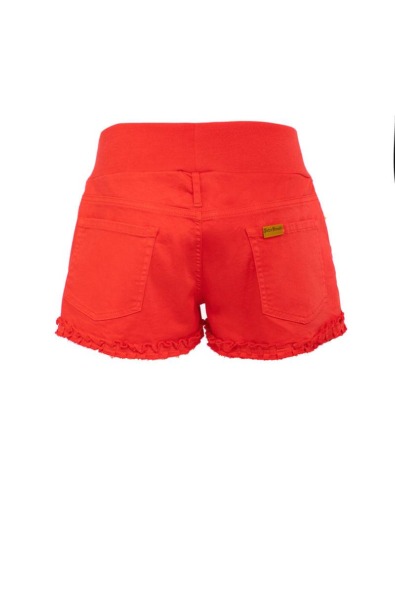 Pietro Brunelli BONNIE MINI SHORTS ROSSI | Pantaloncini Premaman in Cotone Pezzi Unici
