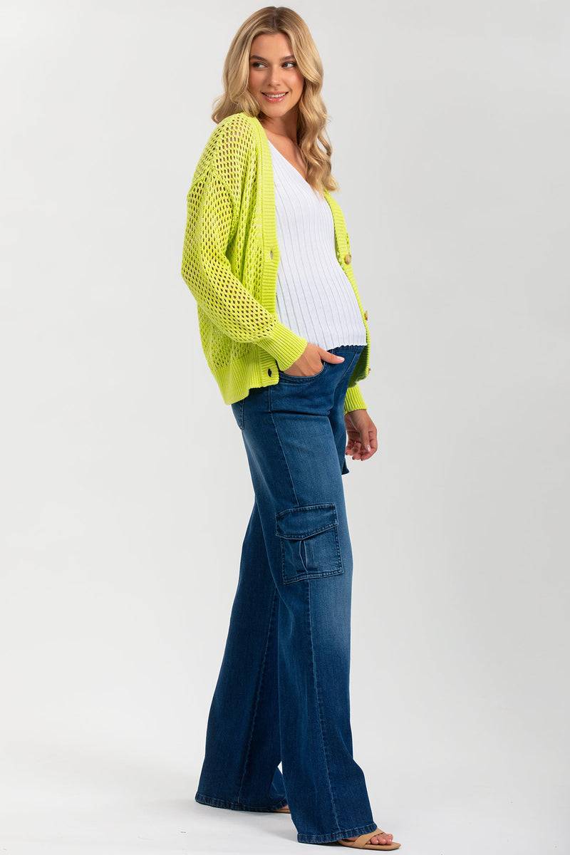 Pietro Brunelli MACY | Cardigan Premaman Verde con Bottoni Negozi Online