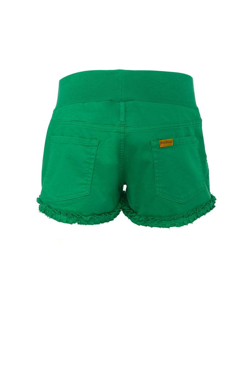 Pietro Brunelli BONNIE MINI SHORTS VERDE | Pantaloncini Premaman in Cotone Saldi Di Fabbrica