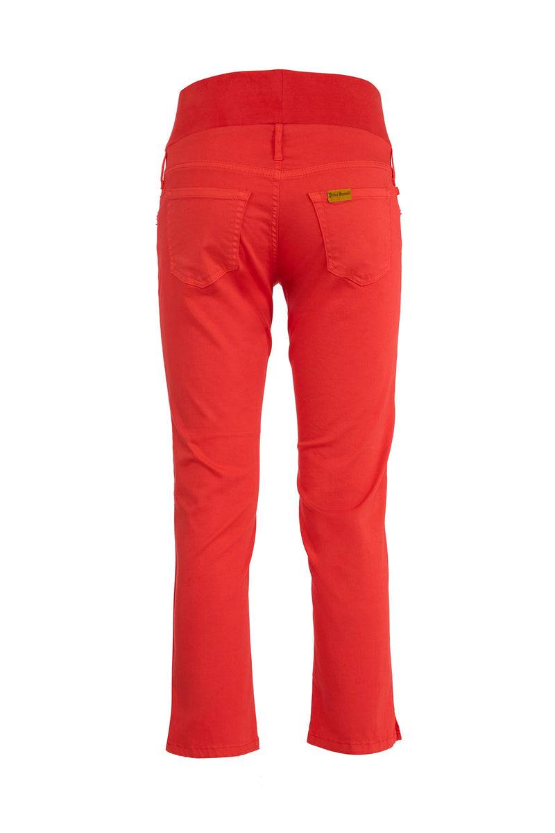 Pietro Brunelli CAPRI ROSSO | Pantaloni Premaman in Cotone Elasticizzato In Saldo