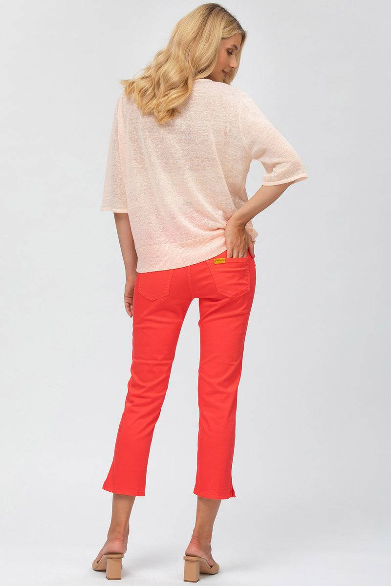 Pietro Brunelli CAPRI ROSSO | Pantaloni Premaman in Cotone Elasticizzato In Saldo