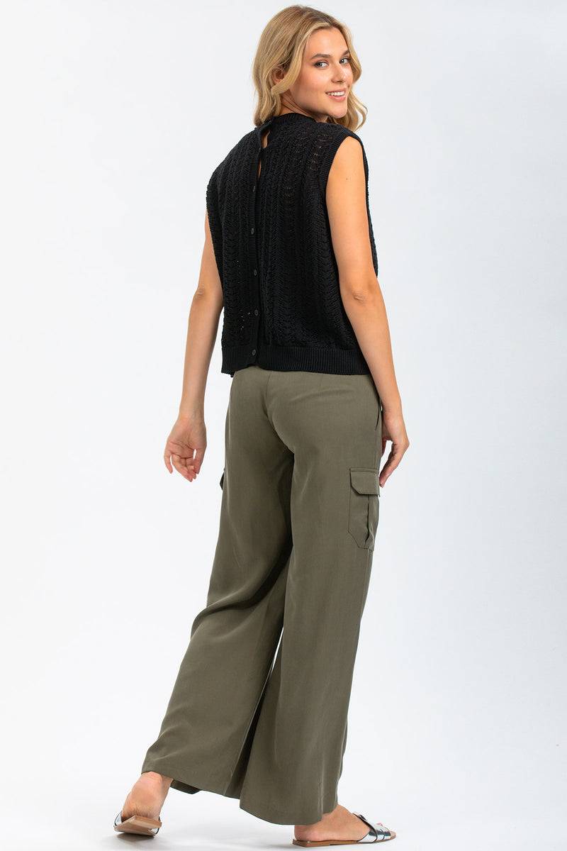 Pietro Brunelli CHARLIE | Pantaloni Premaman Stile Cargo in Tencel Italy