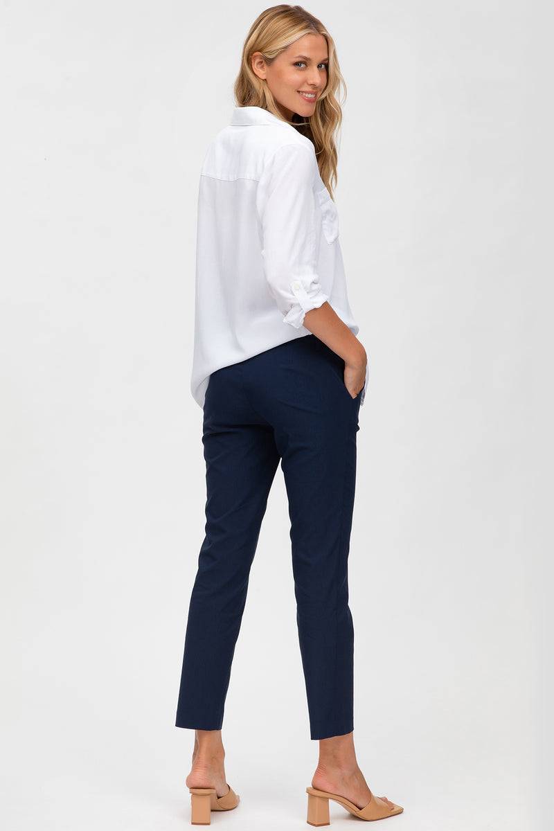 Pietro Brunelli ELWOOD | Pantaloni Premaman Elasticizzati Blu Soddisfazione Garantita
