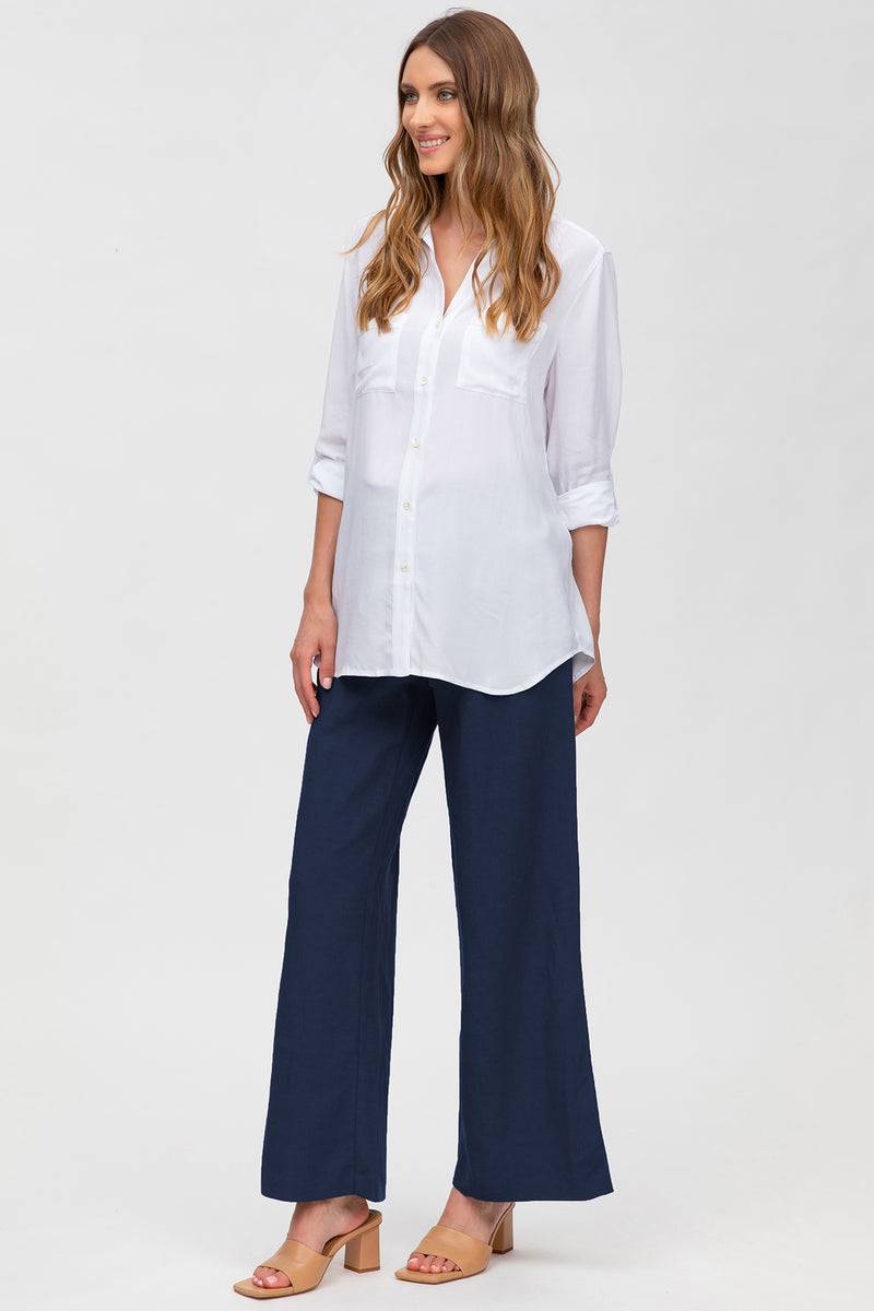 Pietro Brunelli JOSEPH | Pantaloni Premaman in Lino Blu Convenienza