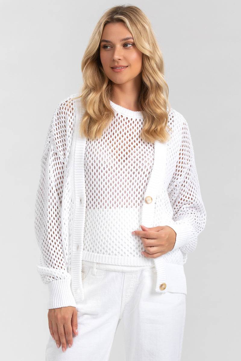 Pietro Brunelli MACY | Cardigan Premaman Bianco con Bottoni