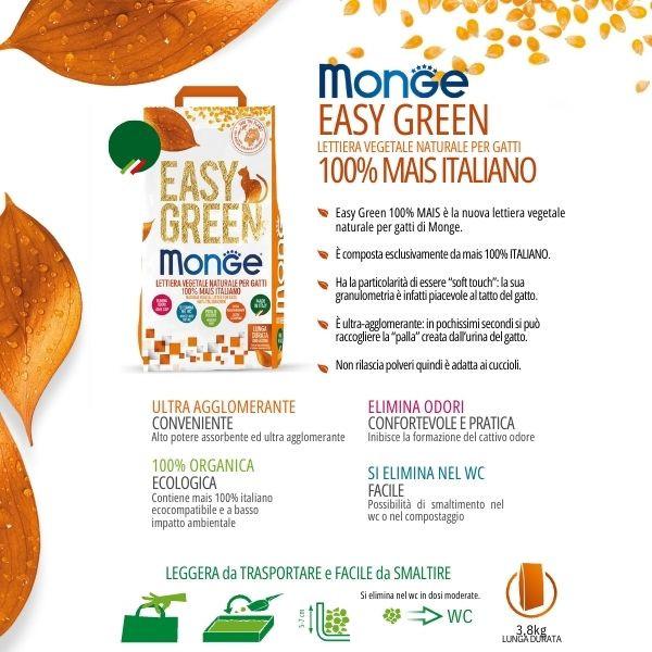 Bauzaar Lettiera vegetale Monge Easy Green 100% Mais Italiano 2025