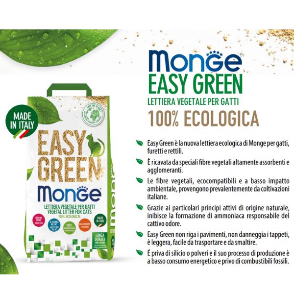 Bauzaar Lettiera vegetale ecologica Monge Easy Green Nuovo