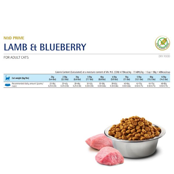 Bauzaar Farmina N&D Prime Feline Grain Free Adult Agnello e Mirtillo Sottocosto