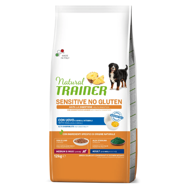 Bauzaar Natural Trainer Sensitive Adult Medium / Maxi Grain Free Monoproteico con Uovo Offerta natalizia