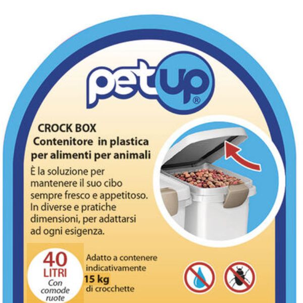 Bauzaar Porta crocchette Bidone con ruote Crock-Box PetUp Soddisfazione Garantita