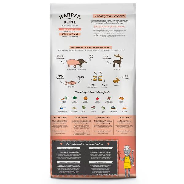 Bauzaar Harper and Bone Sterilised Cat Grain Free Wild mountain Prezzo di fabbrica