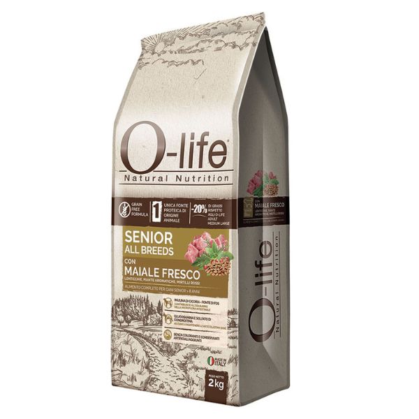Bauzaar O-life Dog Grain Free Senior All Breeds Maiale fresco