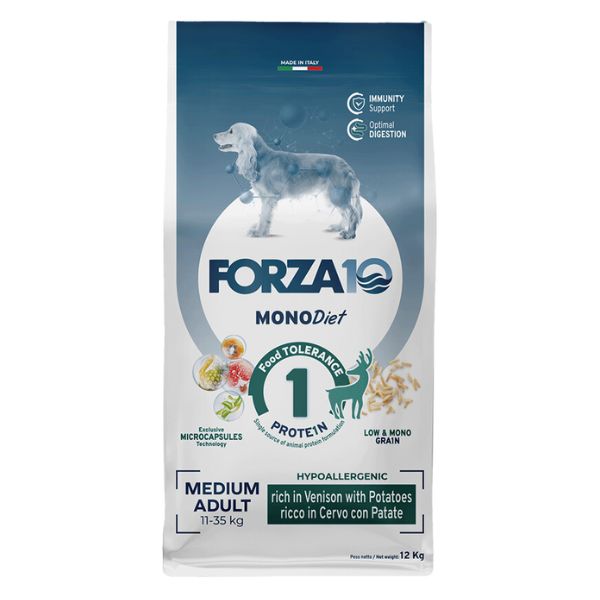 Bauzaar Forza10 MonoDiet Medium Adult Low Grain Hypoallergenic Cervo con patate Promozione temporanea