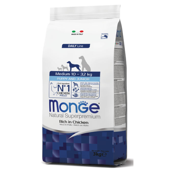 Bauzaar Monge Natural Superpremium Medium Puppy & Junior Ricco di Pollo 50% di sconto con spedizione gratuita