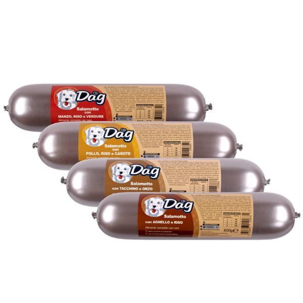 Bauzaar Dag Dog Adult All Breeds Salamotto alimento umido 800 gr Italy