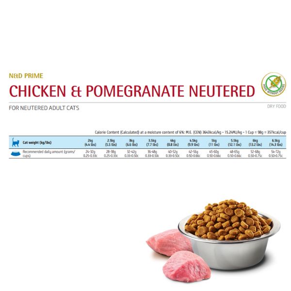 Bauzaar Farmina N&D Prime Feline Neutered Grain Free Pollo e Melograno Italia