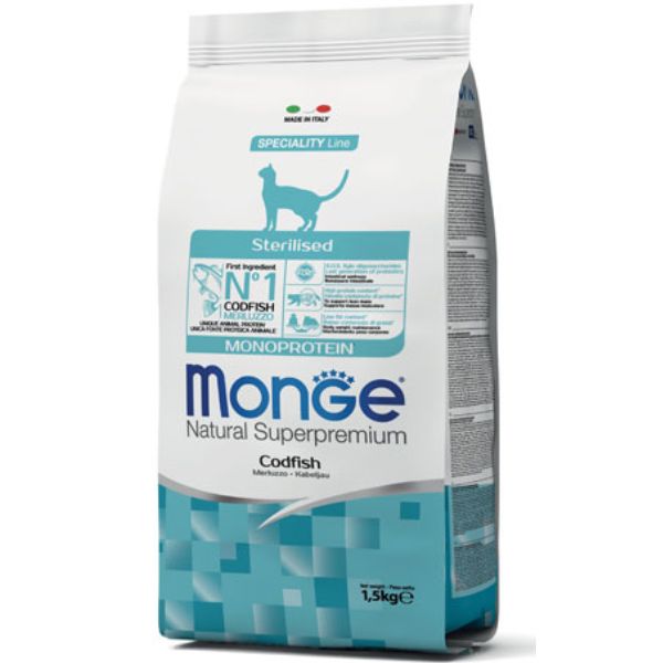 Bauzaar Monge Natural Superpremium Sterilised Monoprotein con Merluzzo In Linea