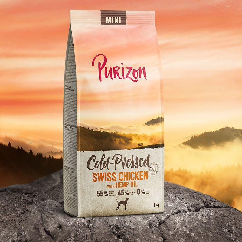 Zooplus Purizon Coldpressed Mini Pollo svizzero con Olio di canapa Secco per cani Qualità
