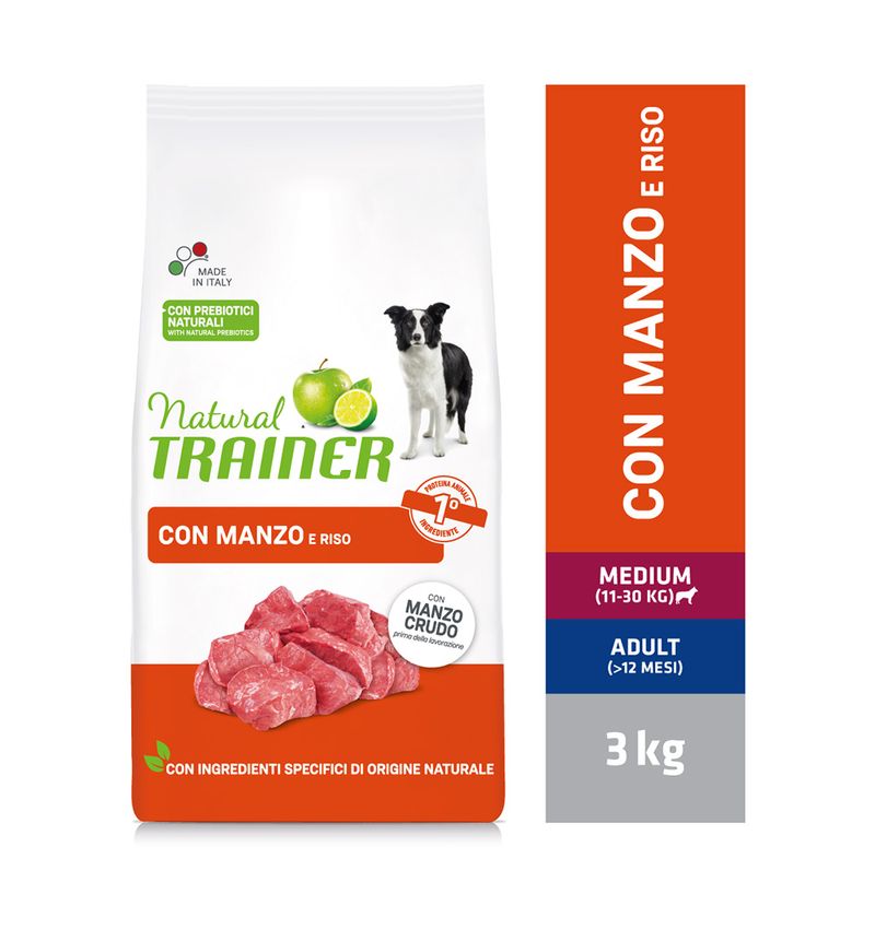 Zooplus Natural Trainer Medium con Manzo Riso e Ginseng Crocchette per cane Moda