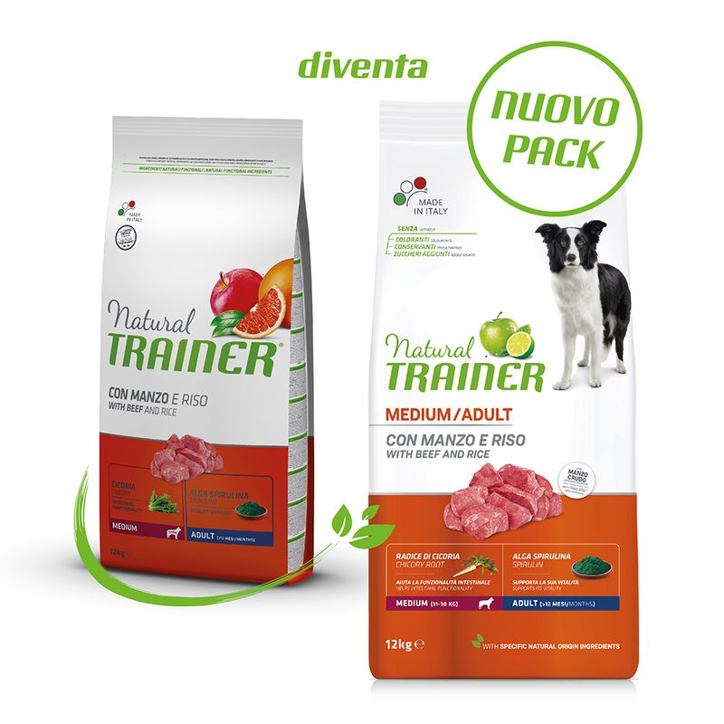 Zooplus Natural Trainer Medium con Manzo Riso e Ginseng Crocchette per cane Moda