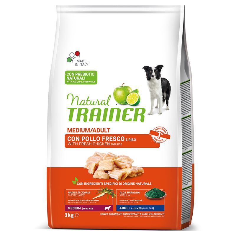 Zooplus Natural Trainer Medium Adult con Pollo fresco Riso e Aloe vera per cane Negozio online di fabbrica