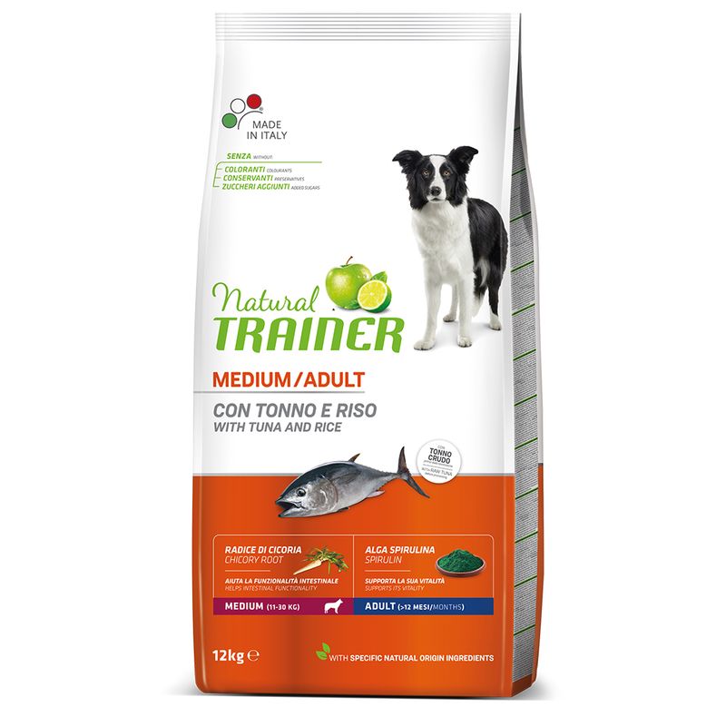 Zooplus Natural Trainer Medium Adult con Tonno & Riso crocchette cani Grande vendita