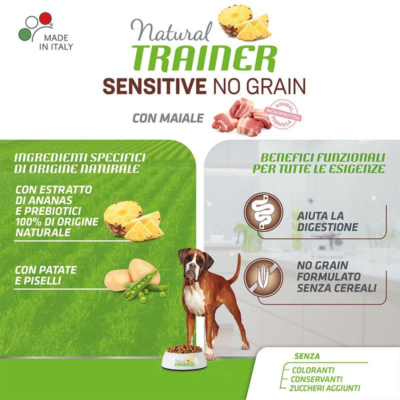 Zooplus Natural Trainer Sensitive No Grain Adult Medium/Maxi Monoproteico con Maiale & Patate Fornitura limitata