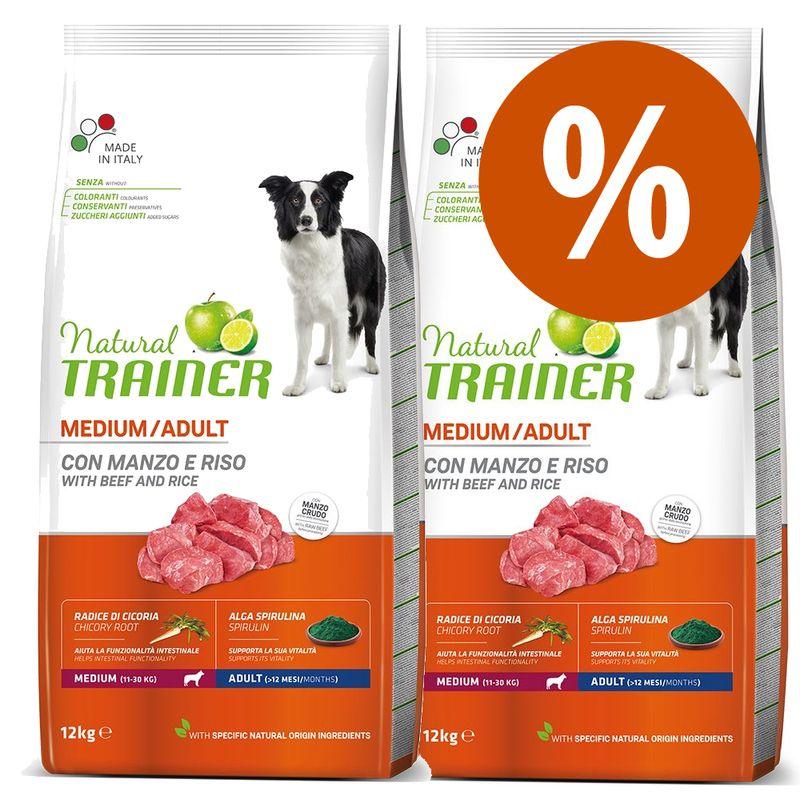 Zooplus Multipack risparmio 2 x 12 kg Natural Trainer Medium & Maxi Smaltimento dello stoccaggio