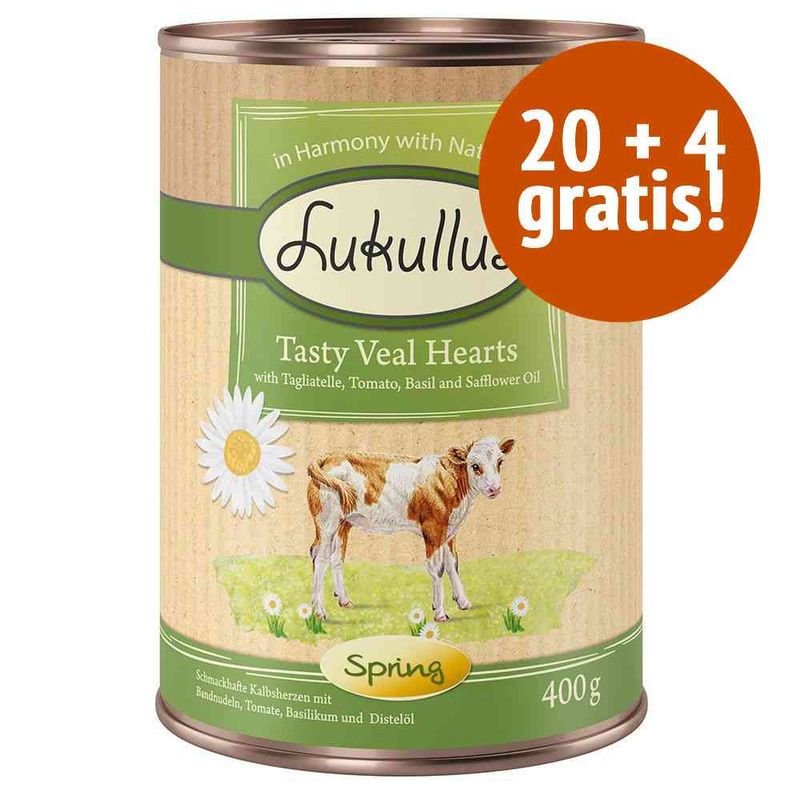 Zooplus 20 + 4 gratis 24 x 400 g Lukullus Umido per cani Fino al 50% di sconto