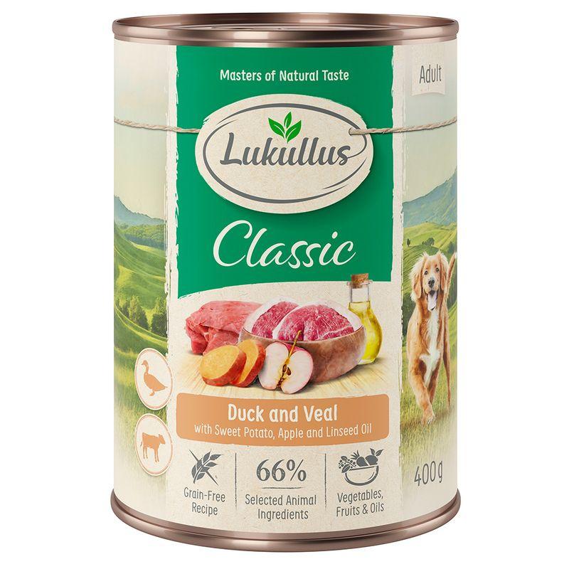 Zooplus Lukullus Adult senza cereali 6 x 400 g Alimento umido per cani Sostegno trimestrale