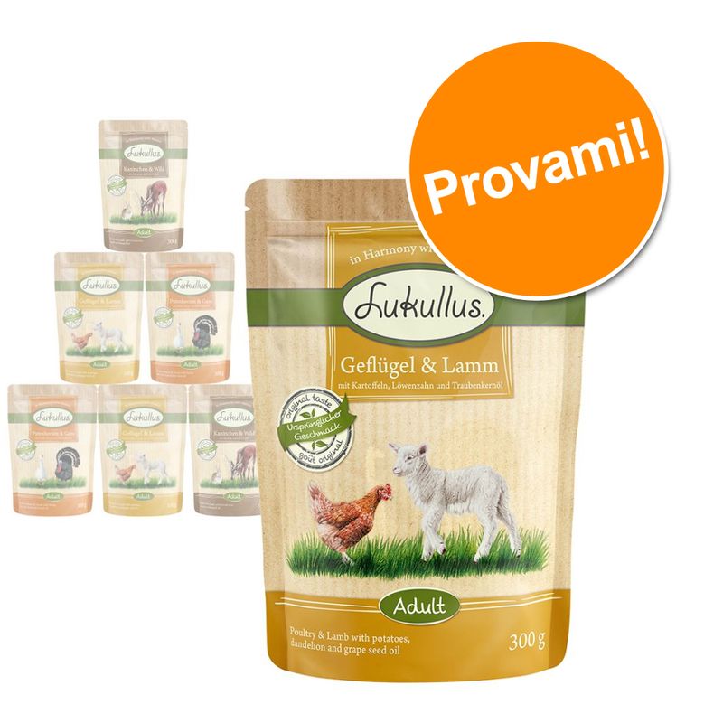 Zooplus Lukullus in buste Pacco misto 6 x 300 g Alimento umido per cane Fino al 55% di sconto