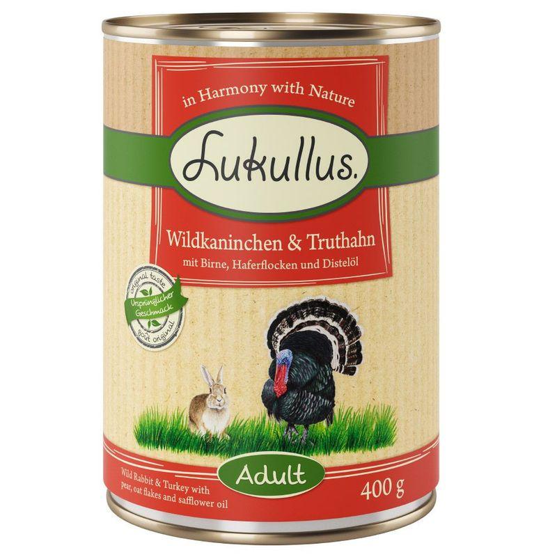 Zooplus Lukullus 24 x 400 g Alimento umido per cani Solo un giorno rimasto